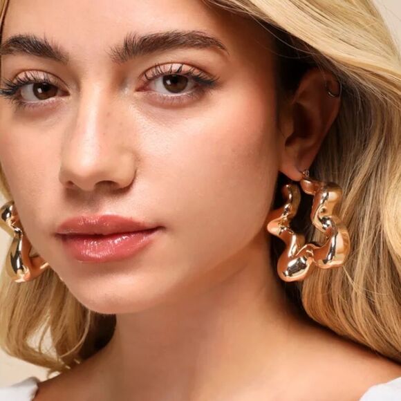 Geo hoop earrings M138 - Picture 2 of 8